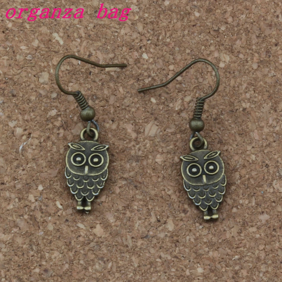 

Bird Owl Earrings Silver Fish Ear Hook 24pairs/lot Chandelier Jewelry 9x35mm Antique bronze A-232es