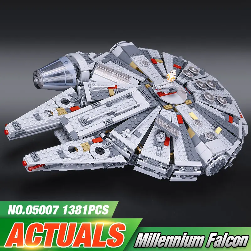 New font b LEPIN b font 05007 1381pcs Building Blocks Star Wars Force Awakens Millennium Falcon