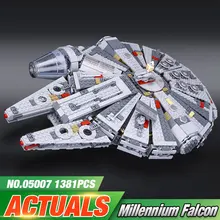 New LEPIN 05007 1381pcs Building Blocks Star Wars Force Awakens Millennium Falcon Model Kits Rey BB-8 Mini Figures 10467