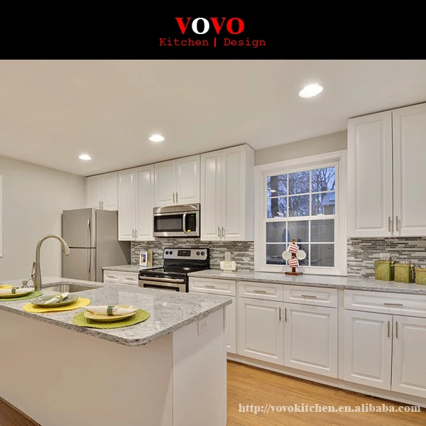 

Solid Birch Wood Kitchen Cabinet With Quartz Stone Benchtop