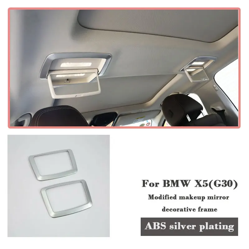 Декоративный чехол с LENTAI микрофоном для автомобиля, зеркало для макияжа, задний светильник для чтения, рамка, наклейка для BMW G30 5 серии - Название цвета: Makeup Mirror
