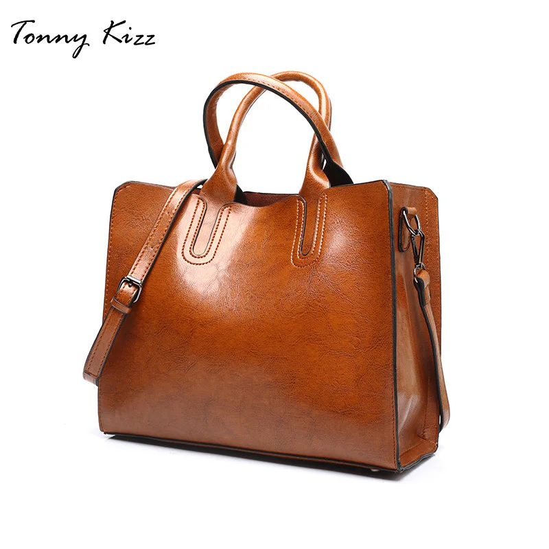 

Tonny Kizz Handbags Big Women Shoulder totes Bag Casual Messenger Crossbody Bags For Women Vintage pu Leather Large capacity Bag