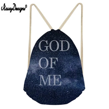 

We Are The High Quality Drawstring Bag Starry Sky Text Print Student Small Bag Boy And Girl Travel Bag Man And Woman Beach Bag