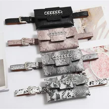 Женская поясная сумка под змеиную кожу Аллигатор, сумка на ремне, карман, деньги, банан, женская кожаная поясная сумка на цепочке,, мобильная нагрудная сумка для живота