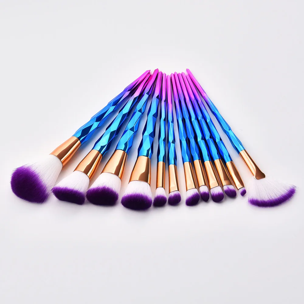 

Fashion Girl Product 12PCS Colorful Make Up Foundation Eyebrow Eyeliner Brushes Cosmetic Concealer Кисть для мкияж zsmw