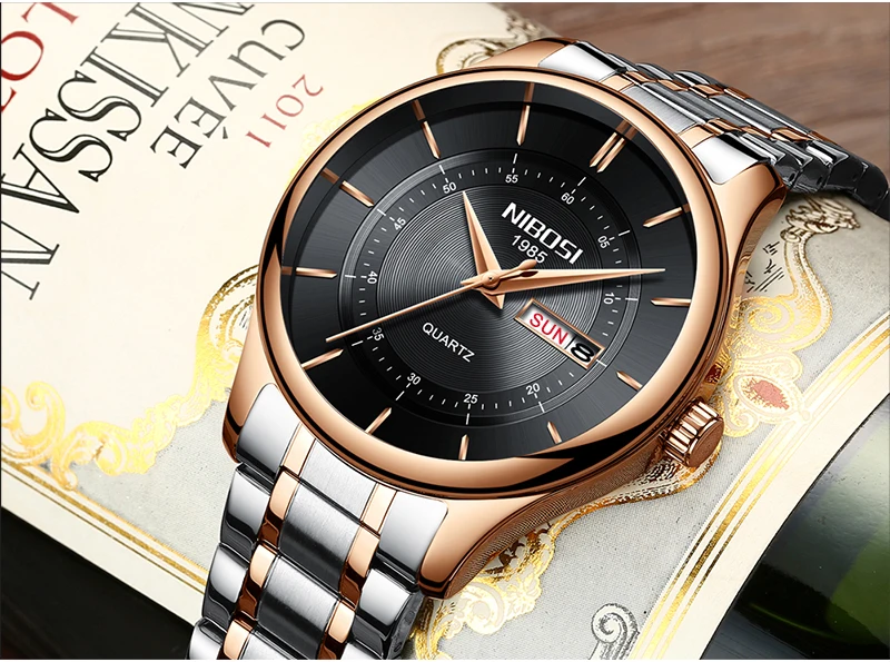 Relogio NIBOSI Watch Men Waterproof Leather And Steel Band Men Watch Date Day Blue Wrist Watch Analog Quartz Fashion Male Clock  (31)