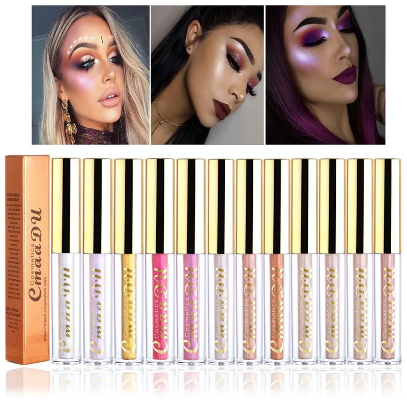New Arrival Eye Shadow Liquid Makeup Shades Shimmer Face Glow Highlighter Concealer Gloss K9 |
