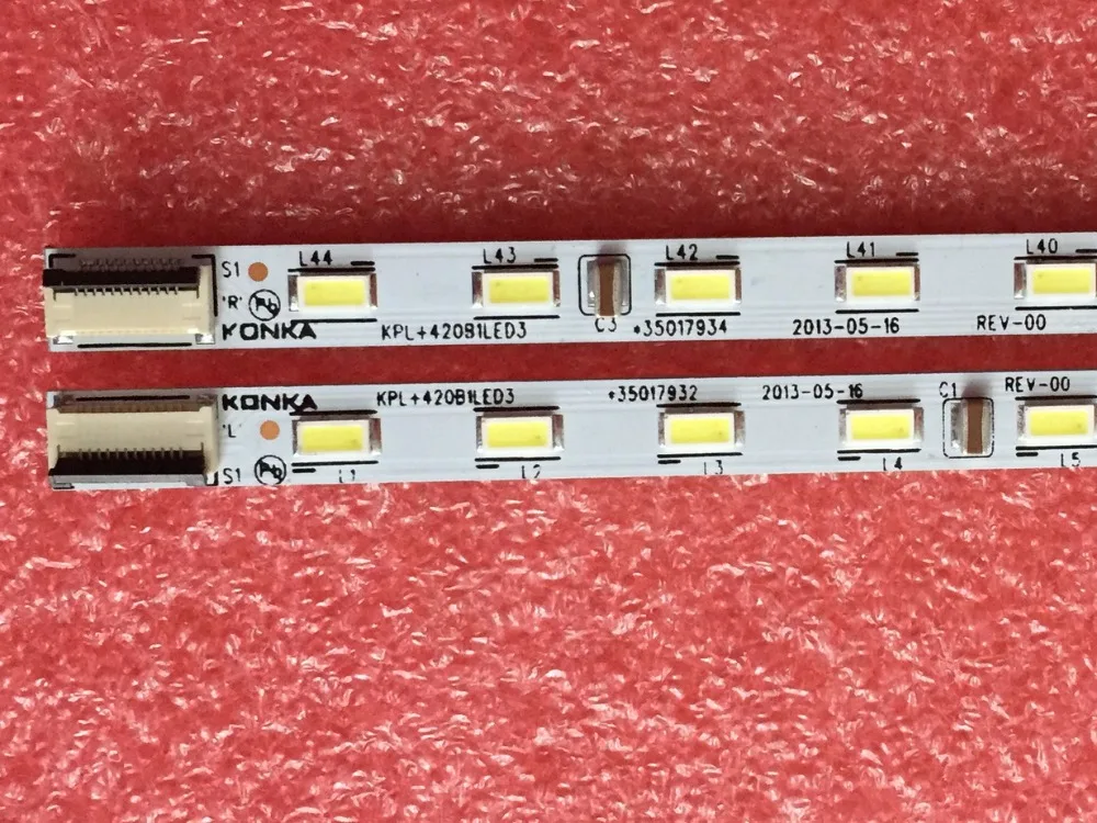 

1pair x Original LED TV Backlight Strips for Konka LED42X8100PDE KPL+420B1LED3 35017968 35017966 44-LEDs 472mm Aluminum plate