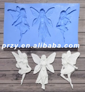 

Silicone Mold Three Fairies Crafts Decorating Cake Candy Fondant Silicone Molds for Cake Decorations Silica Gel Moulds PRZY 001