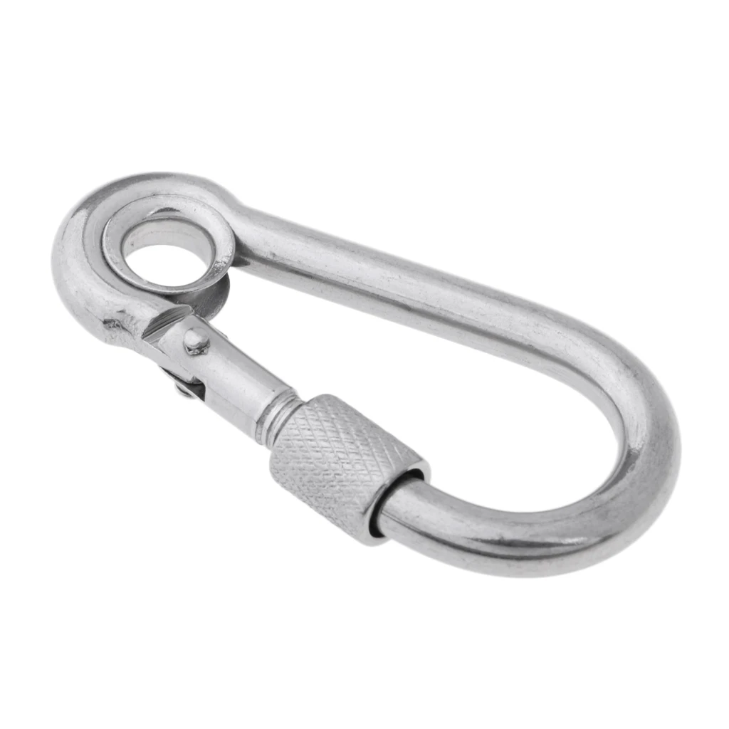 Carabiner Hook Eyelet Secure Lock Gourd Shape 316 Stainless Steel for Camping Hammock Swing Yoga
