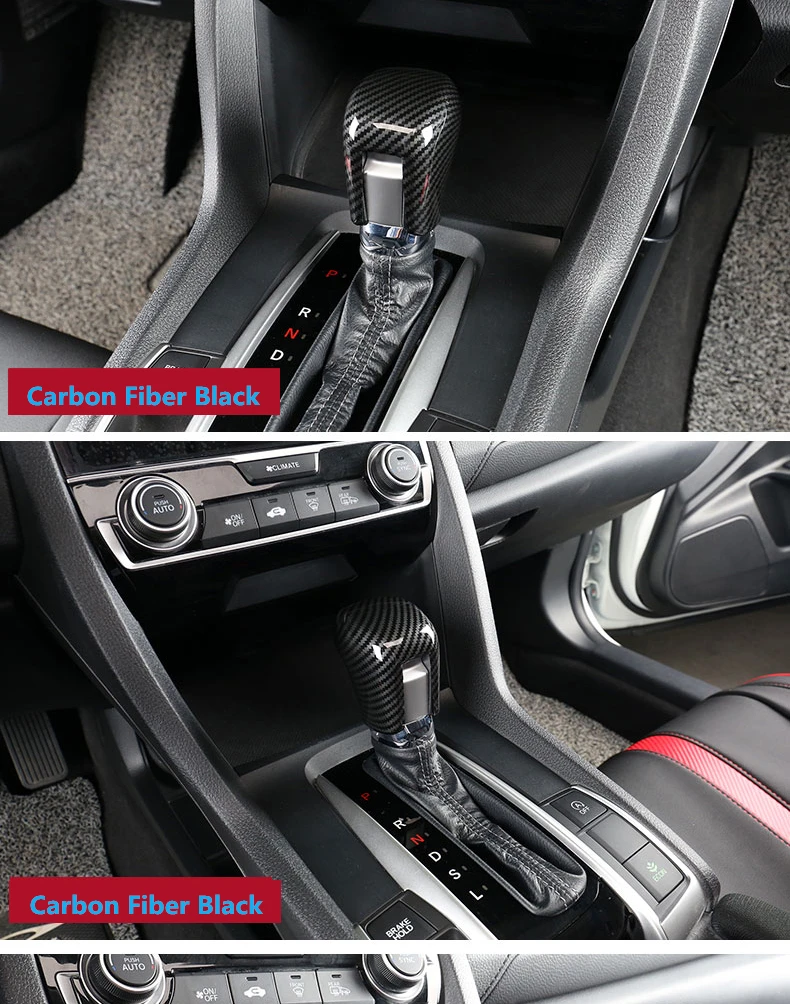 Подходит для Honda Civic 10th автомобильная коробка скоростей Ручка крышка ABS углеродного волокна стиль отделка стикер