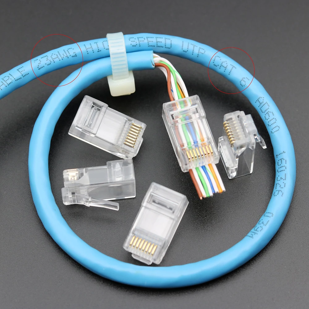 Xintylink EZ rj45 разъем ethernet кабельный разъем cat6 сетевой 8P8C позолоченный неэкранированный модульный utp rj 45 терминалы 100 50 шт