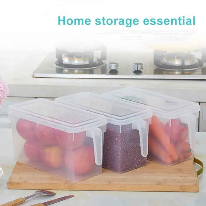 1 Pcs Refrigerator Storage Box Transparent Container Organizer Sealed Kitchen Food Fruits DC120