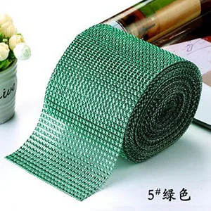 green 10Yds 24 ряда отделка стразами из пластика кристалл аппликация Стразы DIY ремесла для костюма Свадебные аксессуары украшения торта - Цвет: green