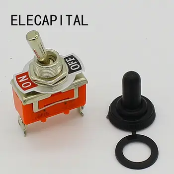 

5pcs 15A 250V SPST 2 Terminal ON OFF Toggle Switch with waterproof cap