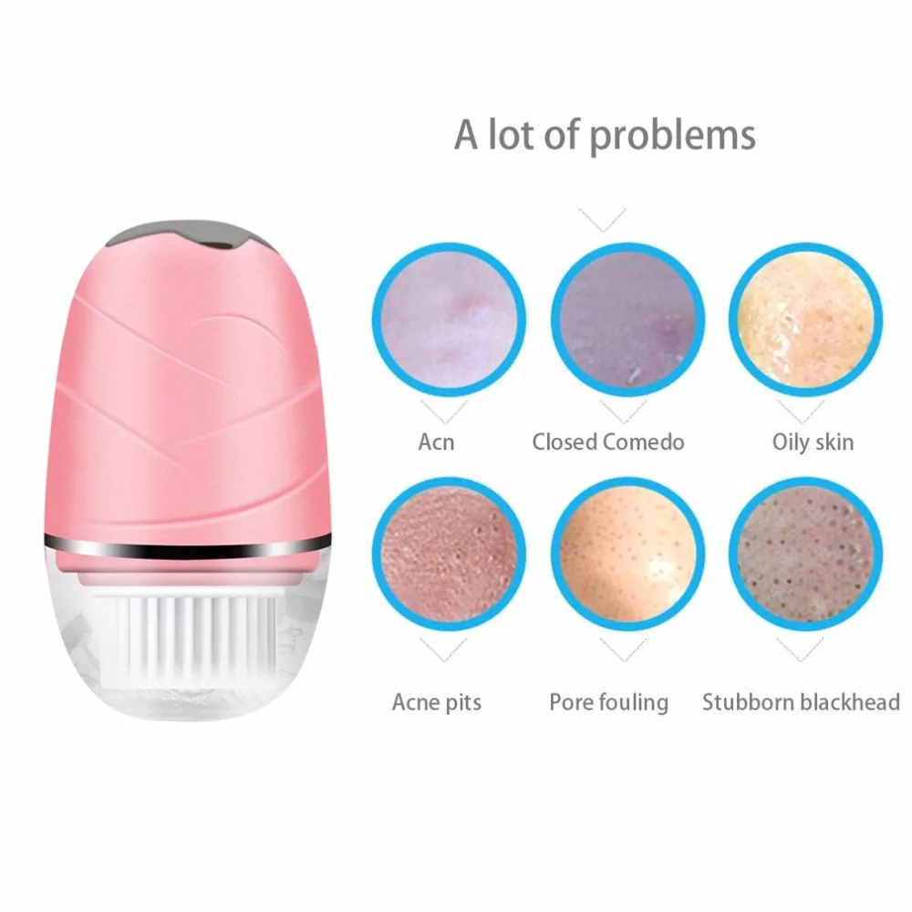 Mini Portable Electric Rotary FaceCleasing Washing Brush Cleanser USB Rechargeable Waterproof Soft Facial Beauty Instrument
