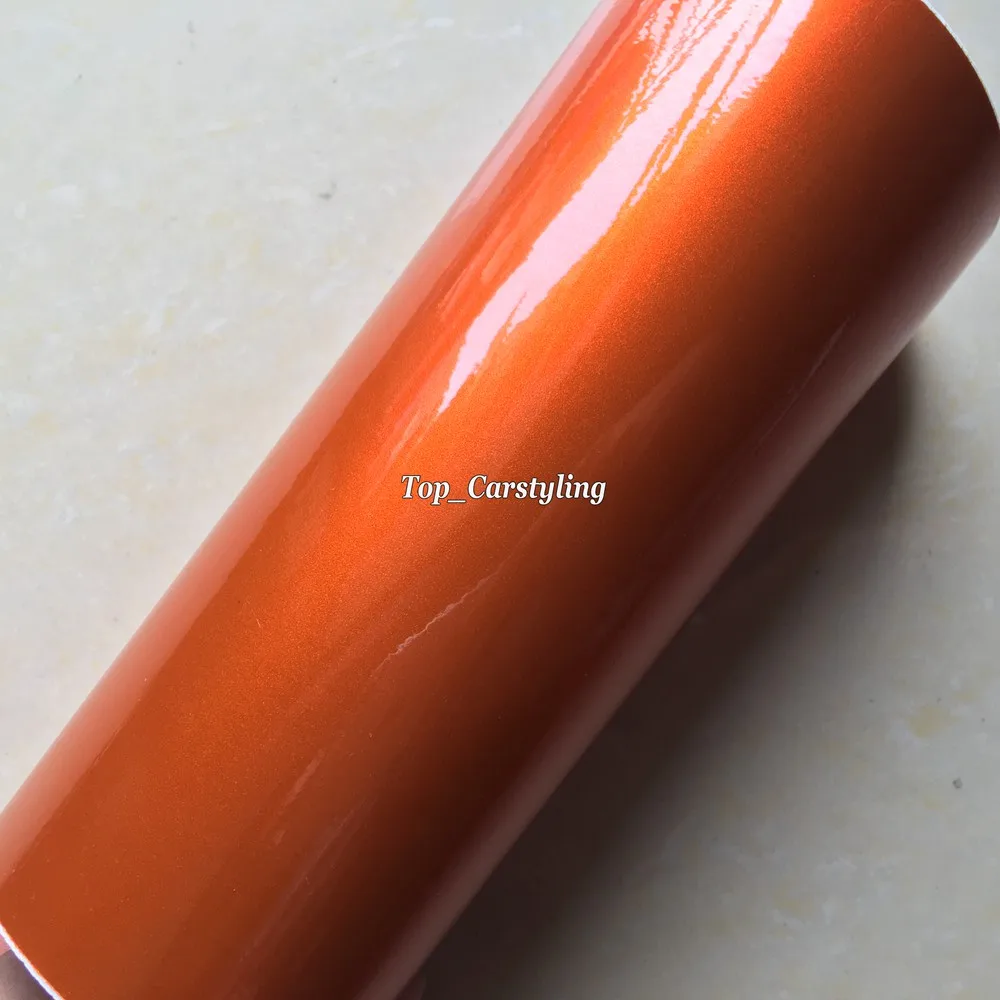 orange metallic vinyl car wrap foil film (5)