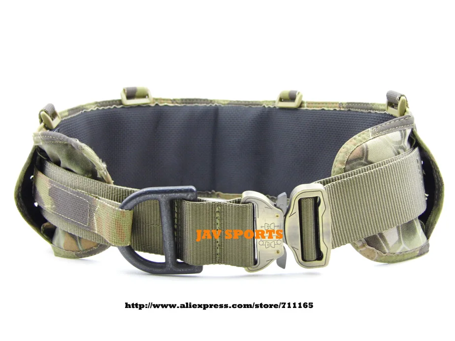 TMC Laser Cut PALS Padded Belt Rigger Belt Tactical Belt MOLLE Belt In Kryptek Mandrake Free