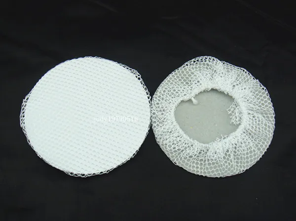 100 PCS Horse Show Pinup Dressage Crew Burlesque Plain Bun Cover Bow Hair Snood Net White Color