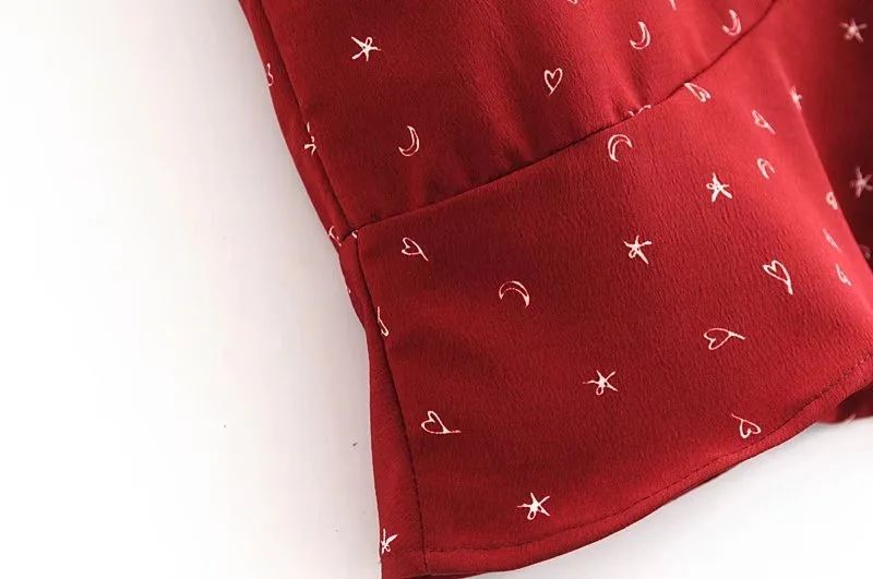 VOGUEIN новая женская мода маленькие сердца печати воланами Асимметричная миди юбка красный