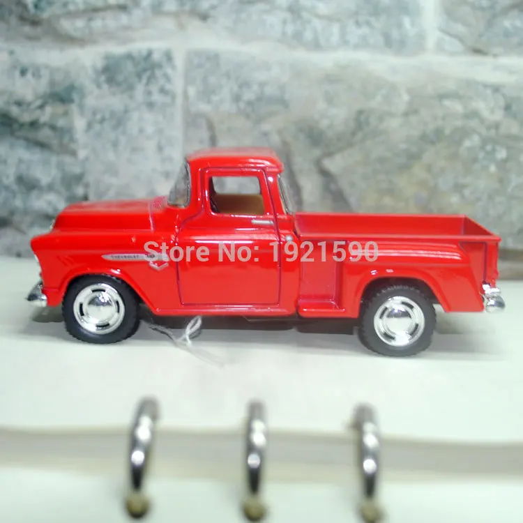 YJ KT 1/32 Scale, игрушки для автомобиля с оттягиванием, США 1955, Chevy Stepside, пикап, литая металлическая модель автомобиля, игрушка для подарка/коллекции/детей