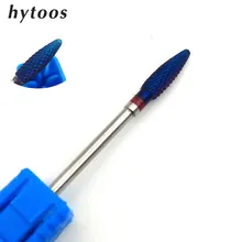 HYTOOS Blue Tungsten Carbide Burrs Nano Coating Nail Drill Bit Manicure Pedicure Tools Nail Drill Accessories Milling Cutter