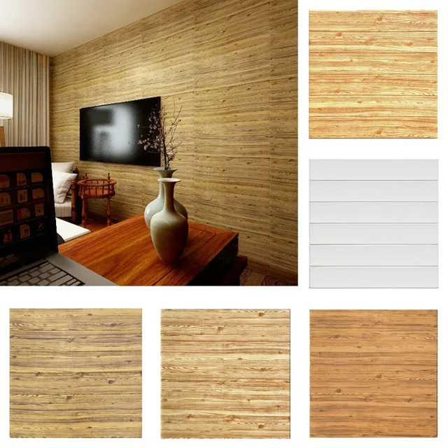 3d wooden wall sticker living room home decoration waterproof diy