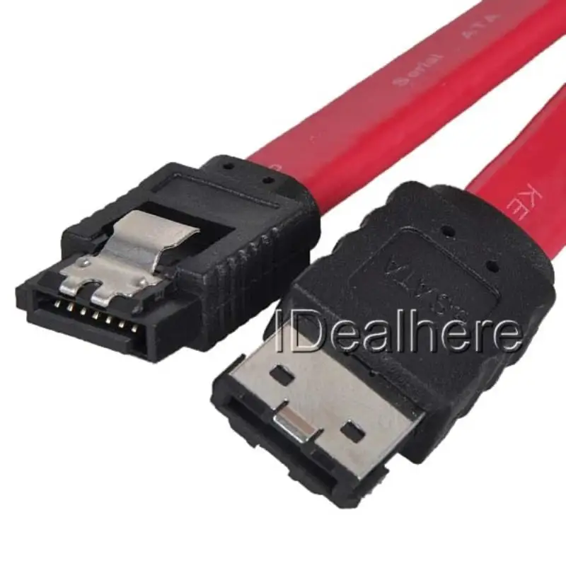 

1pc 50cm/19.7 Inch Shielded eSATA to SATA Cable Professional Internal SATA to External eSATA Cable Adapter Red 6Gps Mayitr