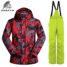 2016 NEW Winter Snowboard Ski Clothing Set 2PCS/Set Jacket Pants Windproof Waterproof Breathable Skiing Jackets Men