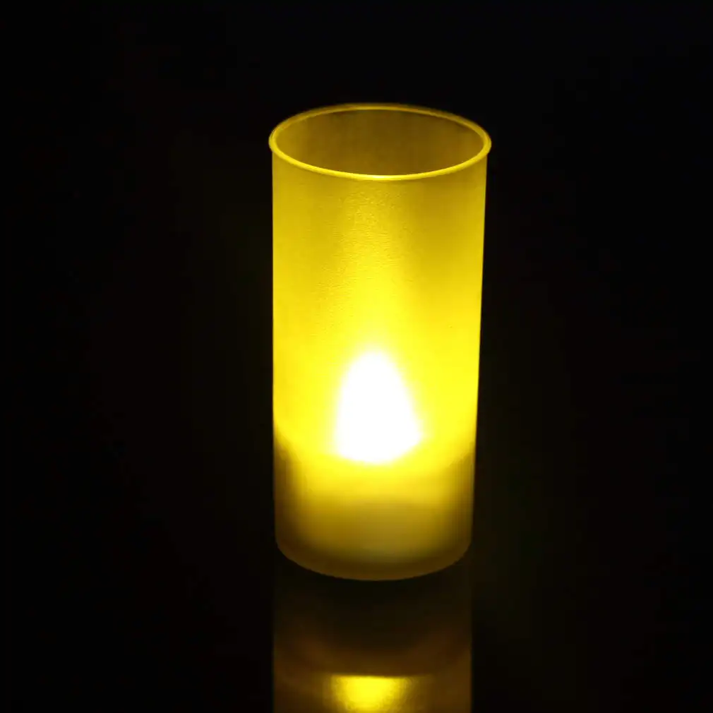 

1 PC Shake Sound Romantic Flameless Blow Sensor LED Candle Tea Light Semitransparent Cup LED Candle Light new arrival