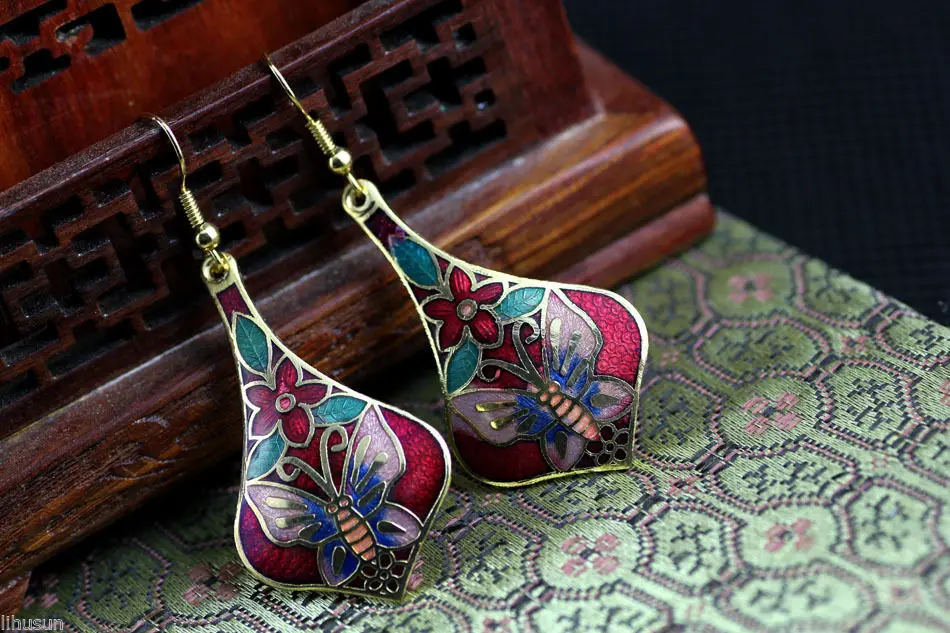 Оптовая продажа 10 пар эмалированные серьги из искусственной кожи|earrings wholesale|vintage