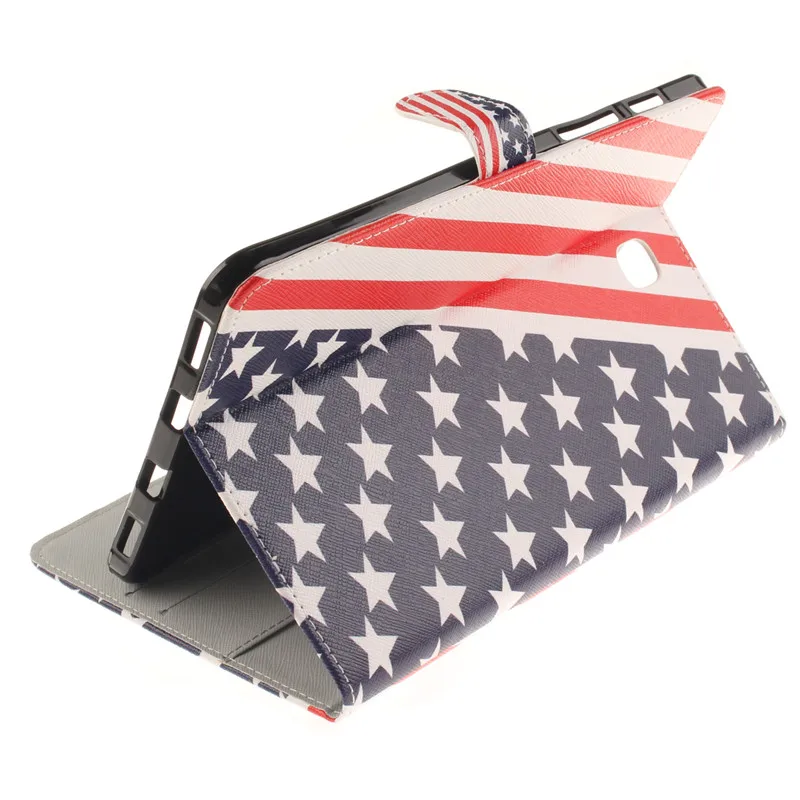Luxury 2 Leavies PU Leather Stand Flip Case for Samsung Galaxy Tab S2 8.0 Case T710 T715 SM-T715 Tablet Wallet White Case Bag (58)