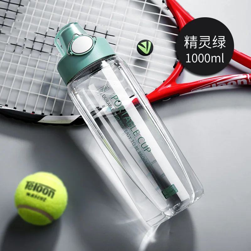 1212V-GREEN Oneisall пластиковая Спортивная бутылка для воды BPA 500 мл 800 мл 1000 мл портативная спортивная Большая емкость бутылка my Drink для активного туризма - Цвет: 1212V-GREEN