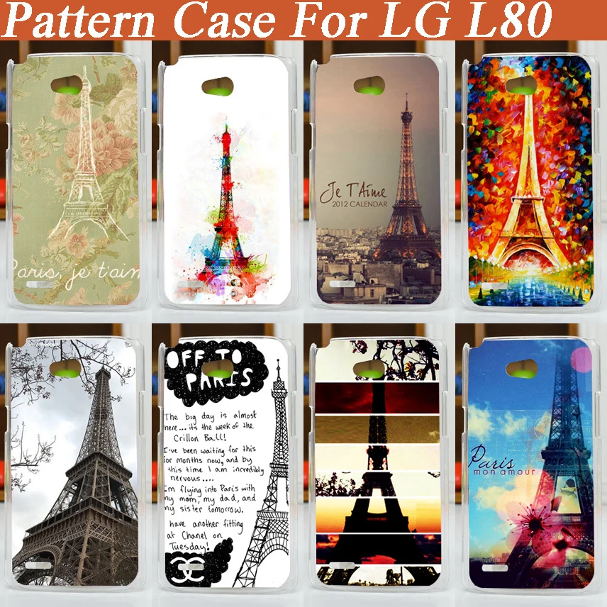 

Colorful Fashion Eiffel Tower Series DIY Hard Case Cover for LG L80 mobile phone print case free shipping