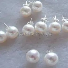 Новые модные очаровательные 5 набор 7-8 мм белый Akoya сережки с культивированным жемчугом AAA Модные украшения делая дизайн подарки для девушки Для женщин W0095