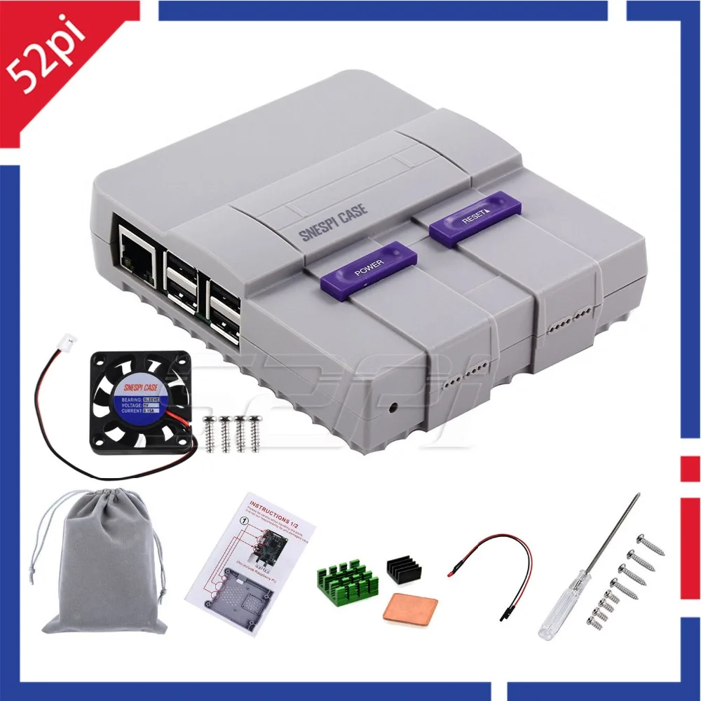 Комплект чехлов SNESPi (NESPi) 52Pi оригинальный корпус NESPi в стиле NES с охлаждающим