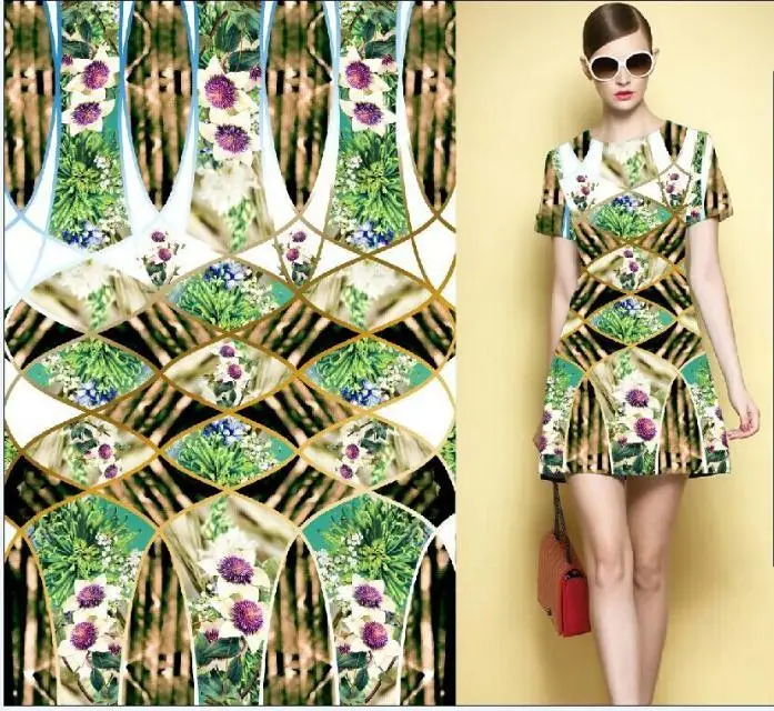 

Silk Fabric Tissus Free Shipping Spring And Summer European Major Brand Heavy Silk Petal Positioning High-end Fashion Fabrics