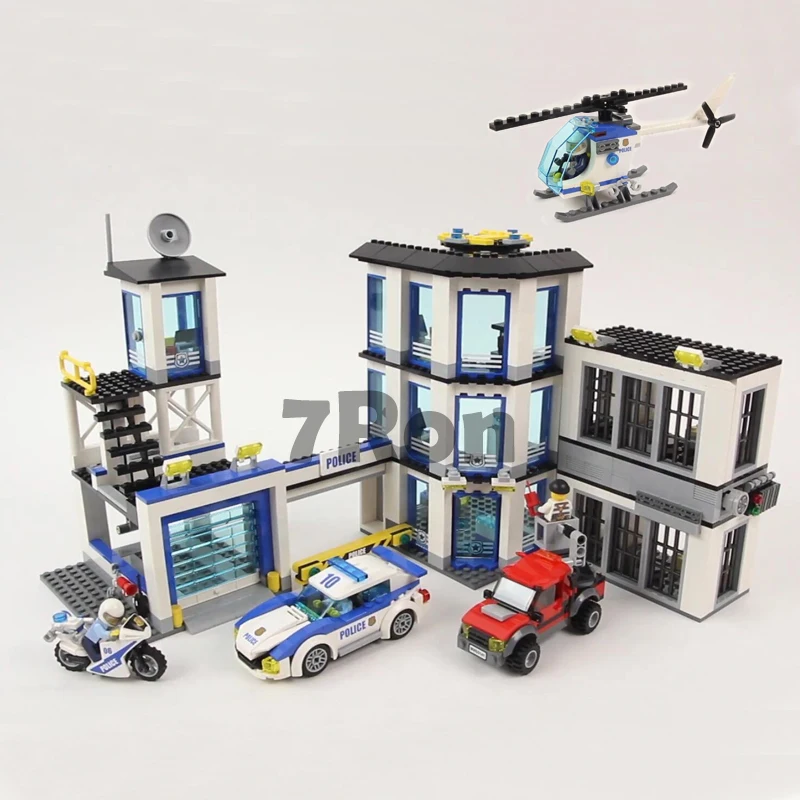 02020 965PCS City Series The New Police Station Set Building Kits Blocks Toys 