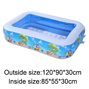 Надувной для плавания центр семья Lounge бассейн животных дети прямоугольные 3 кольца детский летний воды играть плавание - Цвет: 120x90x30cm