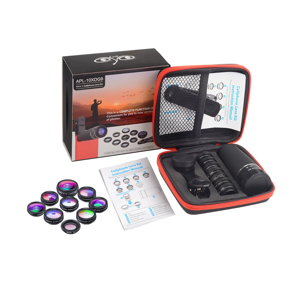 APEXEL 10 in 1 Mobile phone Lens Telephoto Fisheye lens
