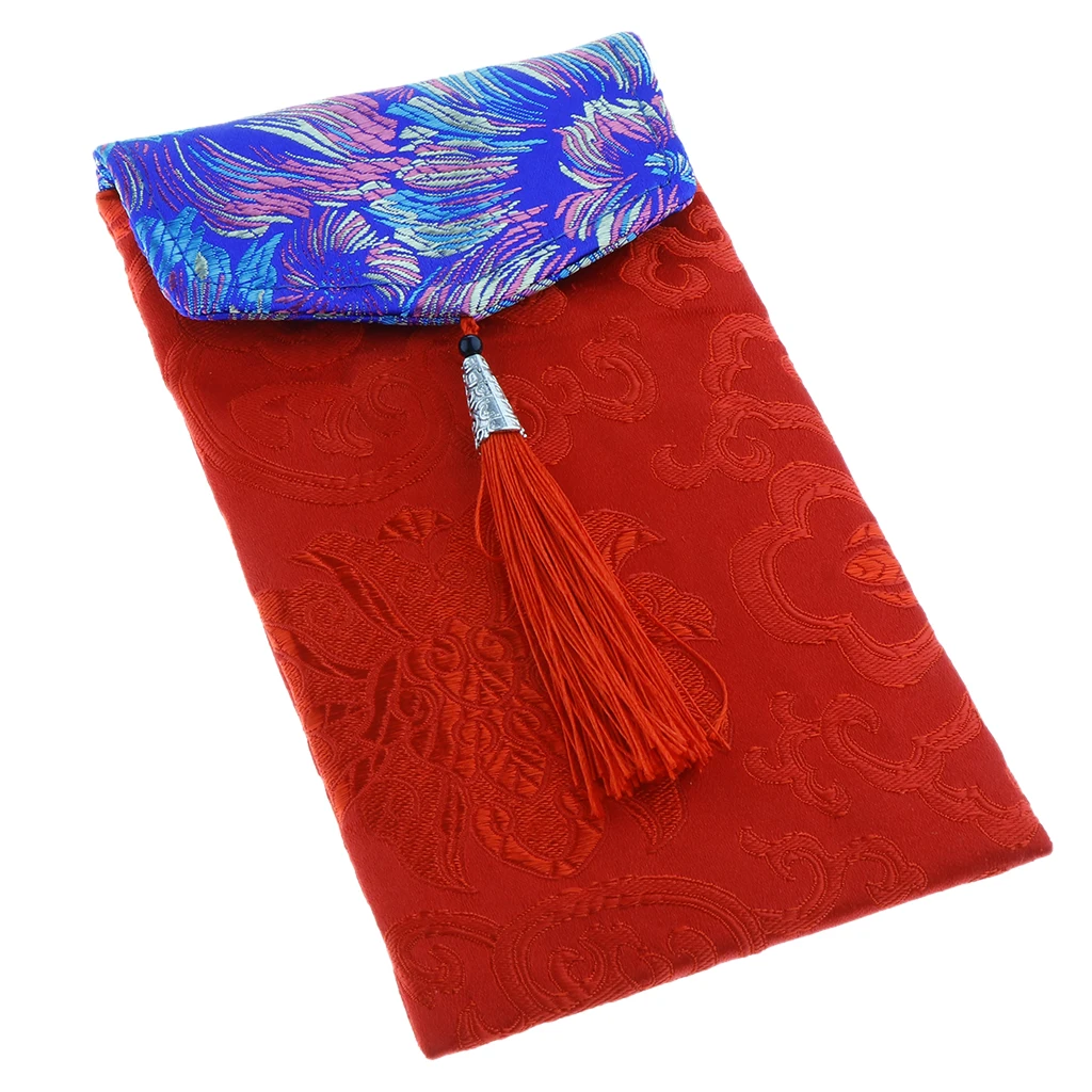 Chinese Knot Coin Traditional Wedding New Year Red Money Envelope Bag Tassel Cloth Embroidery Packet Gift Party Favor Purse