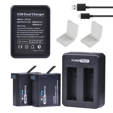 Powertrust 2 шт. 3.8 В x 1680 мАч ahdbt-401 AHDBT 401 ahdbt401 Батарея + Dual USB Зарядное устройство для GoPro Hero4 HERO4 действие Камера