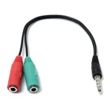 New 3 5mm Stereo font b Headphone b font Microphone Audio Y Splitter Cable Adapter Plug