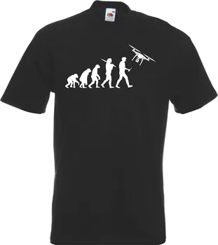 

T-Shirt for Male Short Sleeves 100% Cotton Classic Printed Evolution of Drone Quadcopter Pilot Flight Man T-Shirt
