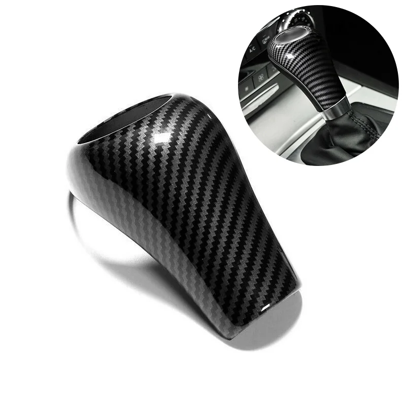 

For Mercedes W204 W212 Carbon Fiber Black Cars Gear Shift Knob Covers Practical