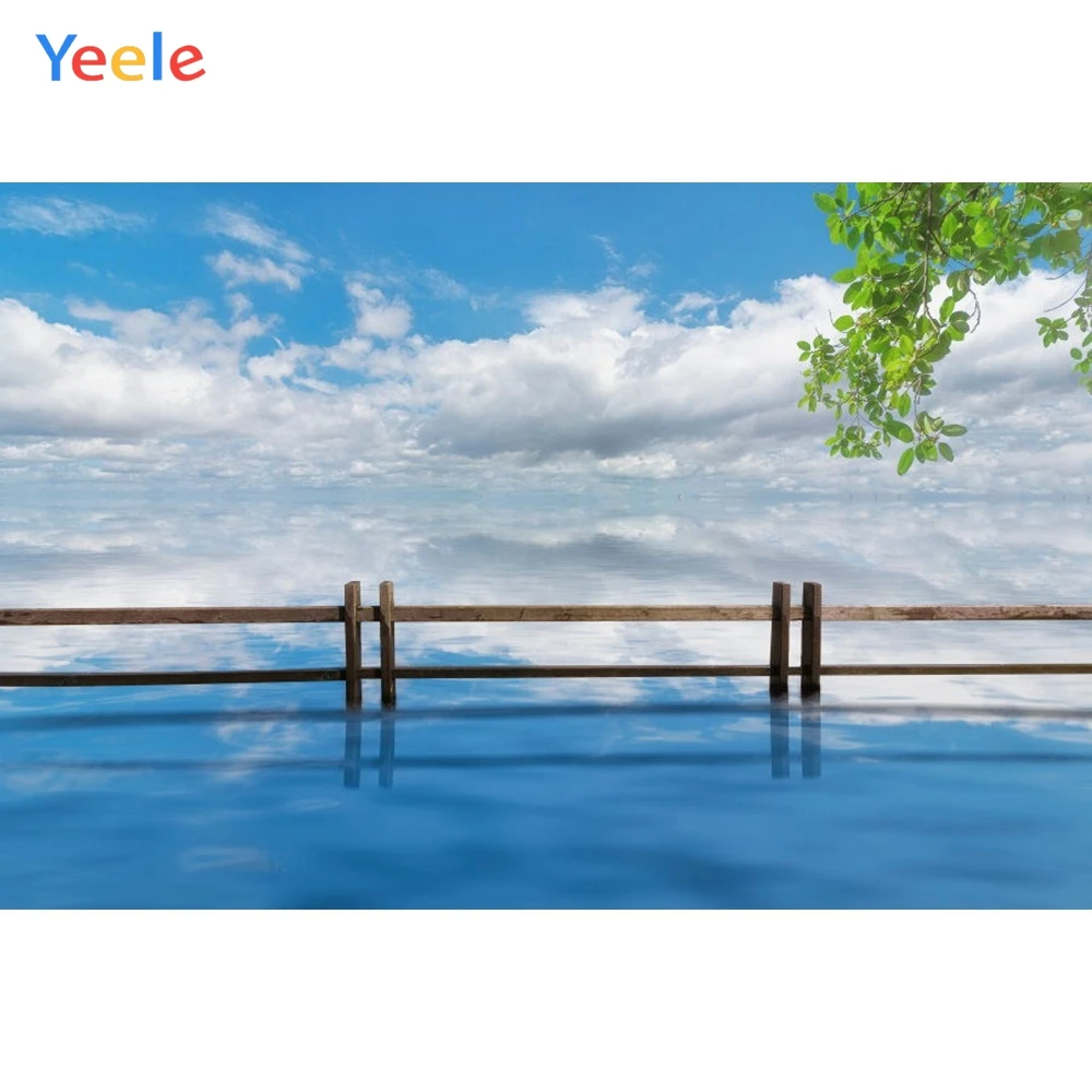 

Yeele Cloudy Sea Photography Backdrops Sky Landscape Fence Leaves Photographic Backgrounds Sky Girl For The Photo Studio Shoots
