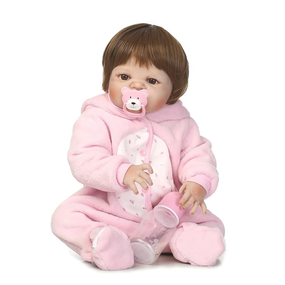 

NPK Lifelike Reborn Baby Dolls 57 cm Full Vinyl Body Baby Doll Waterproof Girl Toy Looks Like Pink Cats bebe kids Xmas Gift