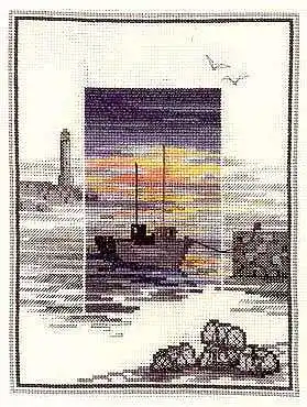 

Top Quality Lovely Beautiful Counted Cross Stitch Kit Nostalgic Nostalgia Good Old Days Ship Boat Vessel permin