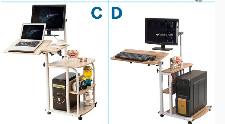 Подвесной мобильный настольный компьютерный стол. Простой поворотный домашний Лифт прикроватный столик для ноутбука