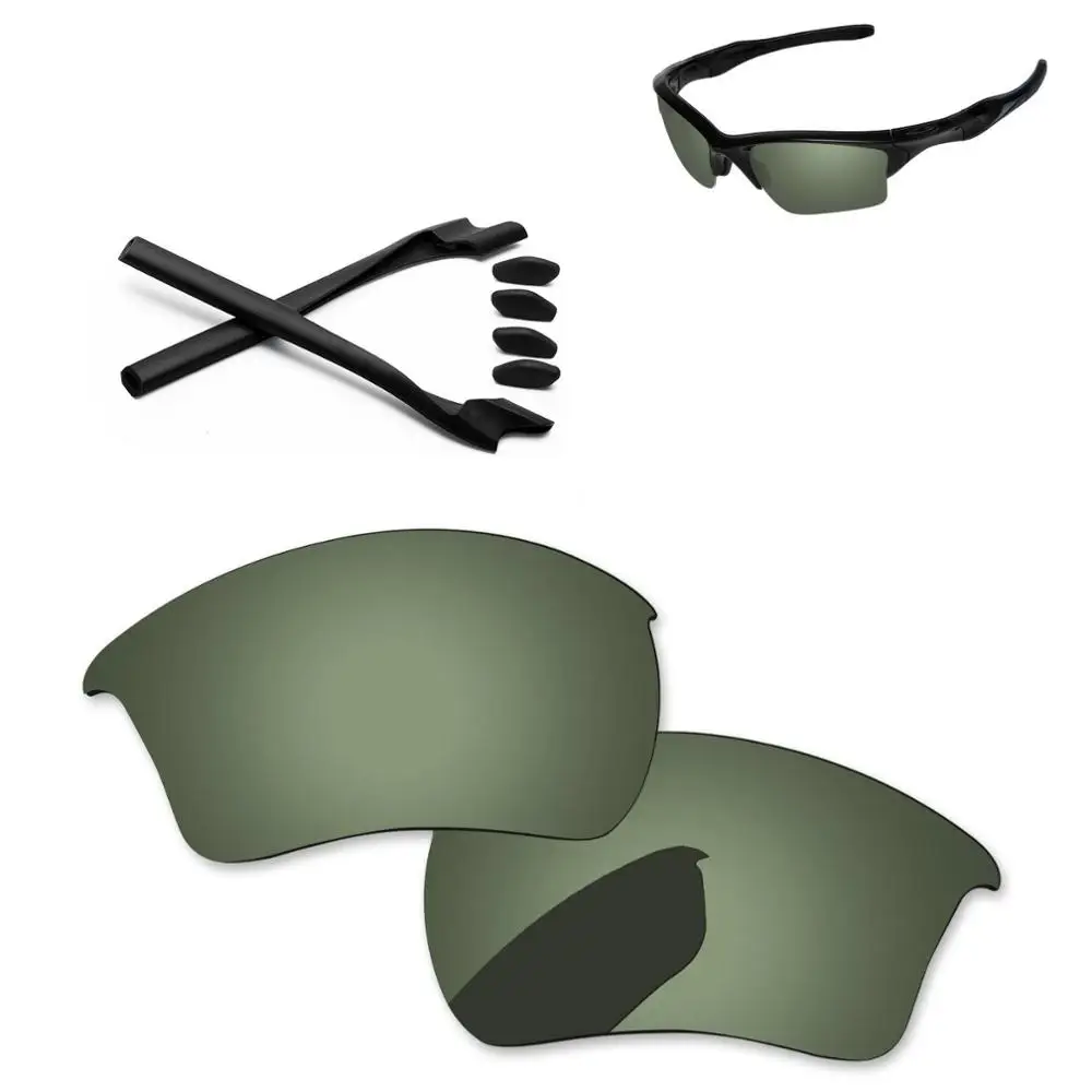 PapaViva поляризованные Сменные линзы и черный комплект прорезиненных дужек для аутентичной полукуртки 2,0 XL Солнцезащитные очки-несколько вариантов - Цвет линз: Green Black